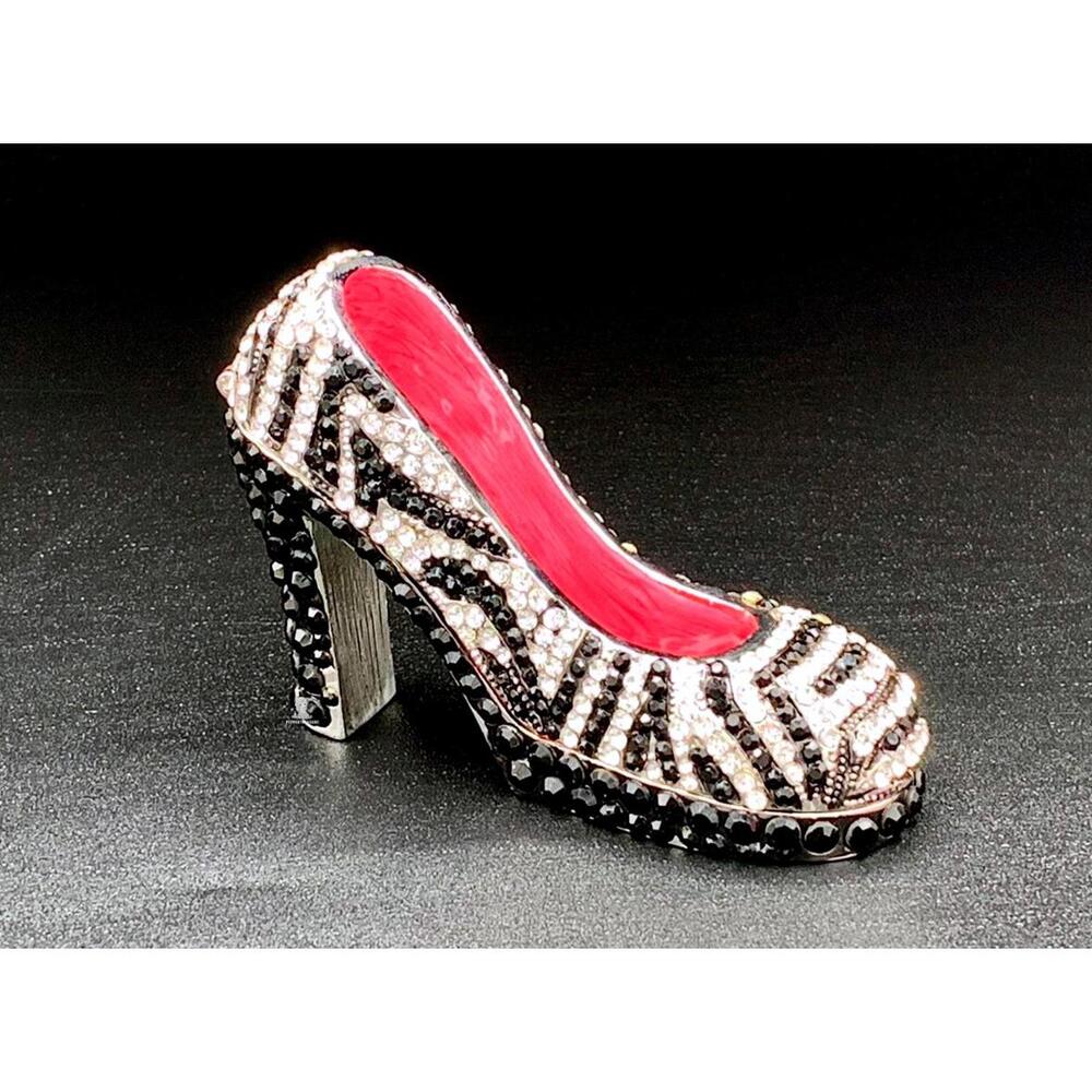 Crystal High Heel Shoe Trinket Box – Rhinestone Enamel Fashion Keepsake